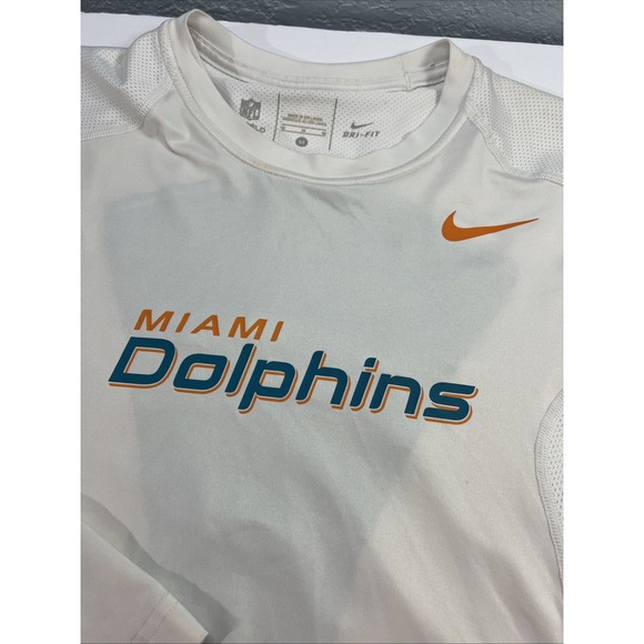 NFL MIAMI DOLPHINS Game Used White‎ NIKE L/S Compression DRI-FIT Size Medium - Picture 4 of 7